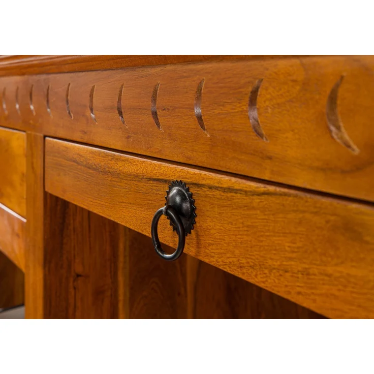 Schreibtisch Akazie 140x64x80 honig lackiert OXFORD #0511 – Bild 5