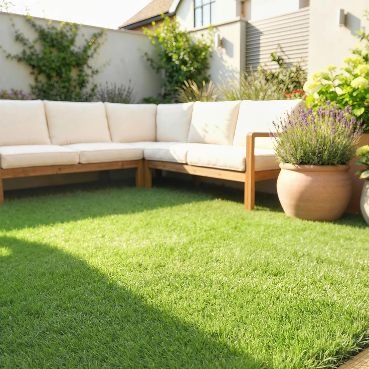 MELAYR, Kunstrasen 100x400cm selbstentwässernd Outdoor Teppich mit 10mm Höhe Grün – Bild 3