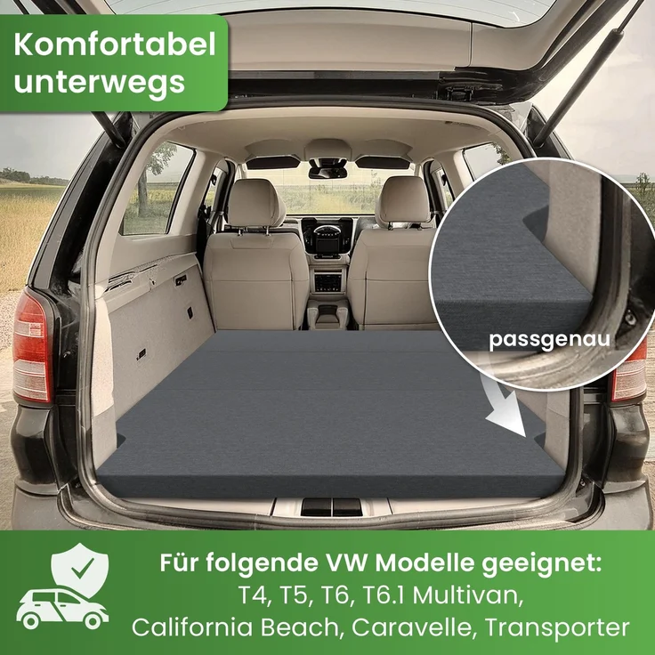 Klappmatratze Camper 148x185 cm, aktivshop, 8 cm hoch, für Auto, Wohnmobile, Vans, Transporter – Bild 4
