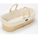 The Little Green Sheep Moses Korb inkl. Matratze, Babykorb - aus Natürlichen Materialien, Antiallergisch und Chemiefrei, Leinen (0-3 Monate)