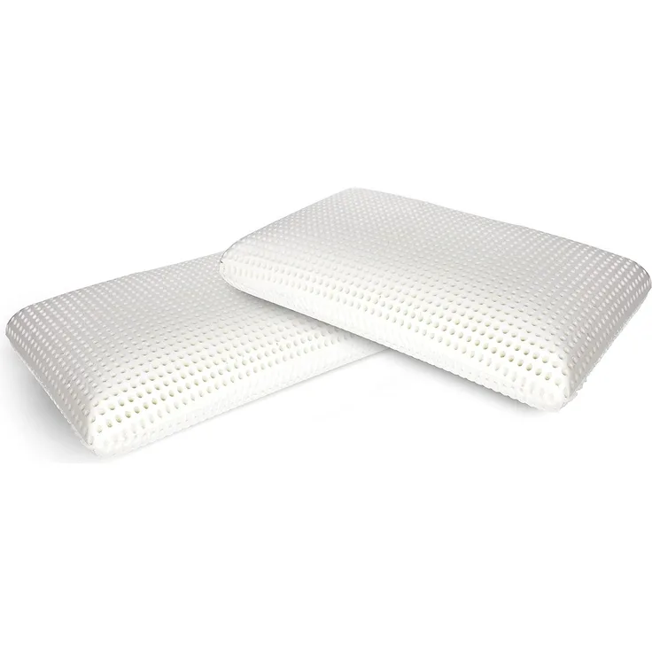 Talamo Italia 2er-Set Kissen für das Bett, 100% Made in Italy, Ergonomisches "Seifen"-Kissen aus perforiertem Memory-Schaum, hypoallergen und atmungsaktiv, 70x40xh16 cm
