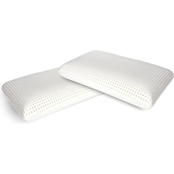 Talamo Italia 2er-Set Kissen für das Bett, 100% Made in Italy, Ergonomisches "Seifen"-Kissen aus perforiertem Memory-Schaum, hypoallergen und atmungsaktiv, 70x40xh16 cm