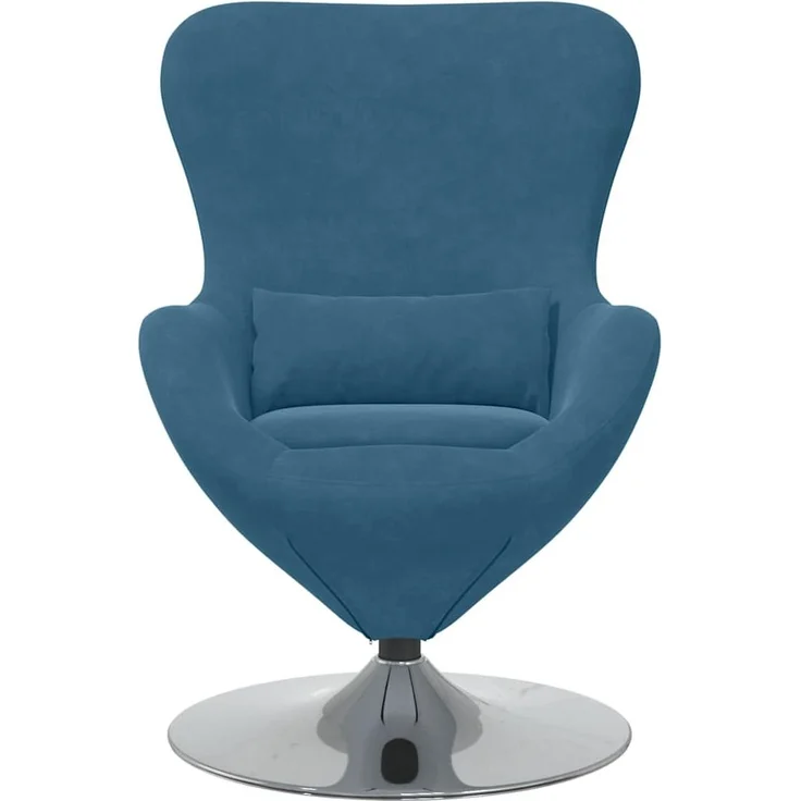 vidaXL Eiersessel Blau Samt 42002723 – Bild 3