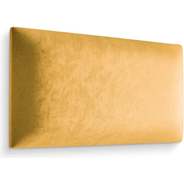 Muralo Wandkissen Polsterpaneel für Schlafzimmer und Wohnzimmer Wandpolster Bettkopfteil Lendekissen Modern Luxus Paneel Gepolstert (60x30 cm, Gelb) – Bild 5