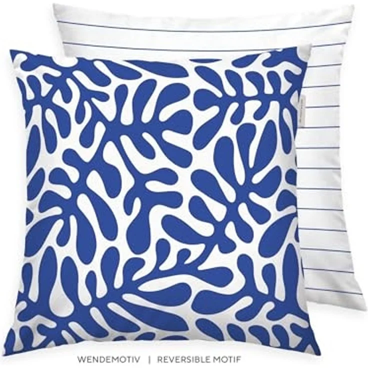 TOM TAILOR HOME Kissenhülle new bedroom, ORGANIC LEAVES, 40x40 cm oder 40x80 cm, (1 Stück), mit farbigem Markenreißverschluss – Bild 2
