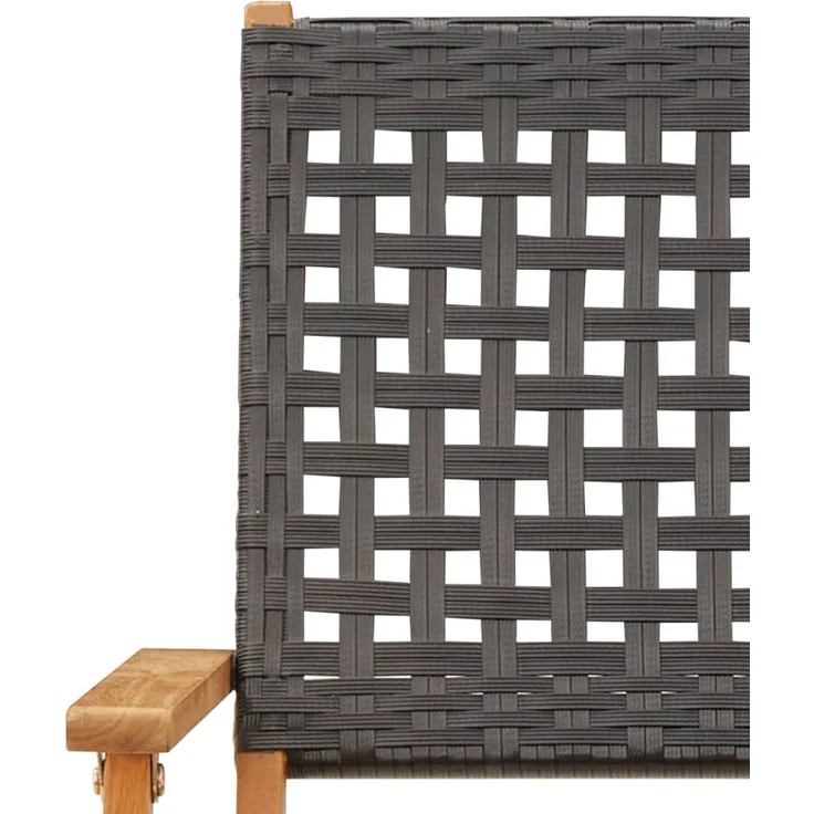vidaXL Gartenstühle 8 Stk. Klappbar Schwarz Poly Rattan & Massivholz 3214558 – Bild 8