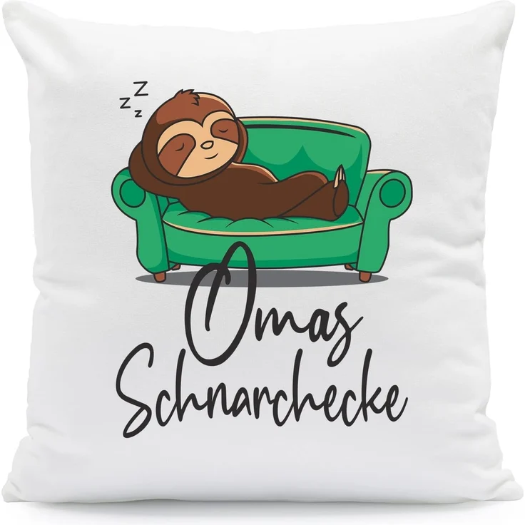 GRAVURZEILE Zierkissen mit Motiv - Schnarchecke - Lustiges Geschenk -, starke Farben ohne verblassen, Maschinenwäsche - Oma - mit Füllung – Bild 1