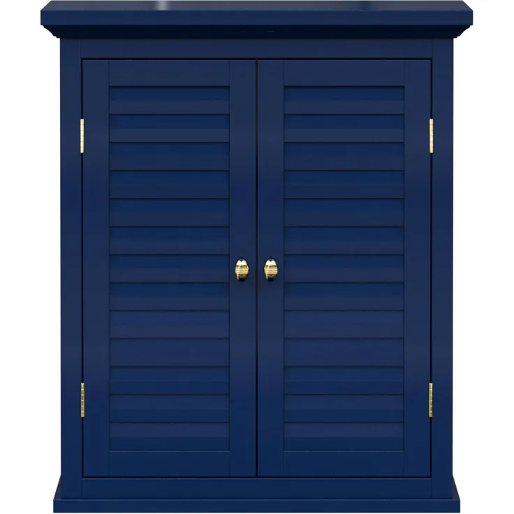 Elegant Home Fashions Glancy Wandschrank 2 Türen Navy Lamellenoptik