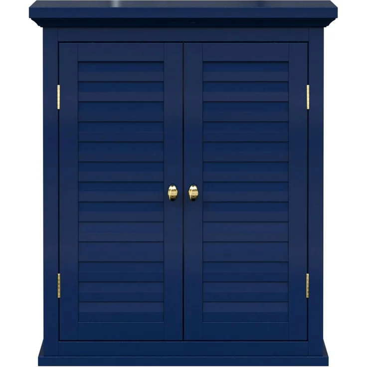 Elegant Home Fashions Glancy Wandschrank 2 Türen Navy Lamellenoptik