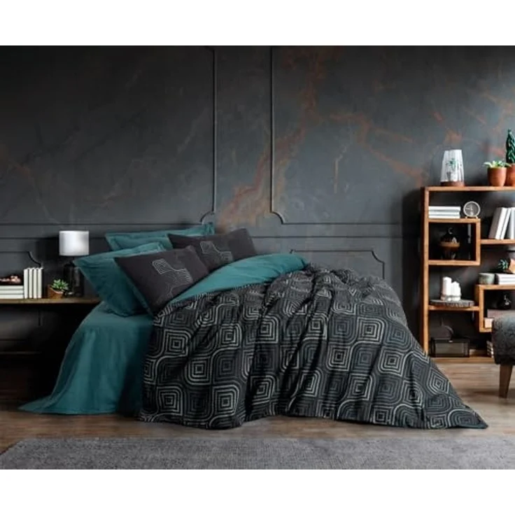 L'Essentiel Maison Bettwäsche Set Relax Petrol Blau, Ranforce, 2 teilig, 100% Baumwolle Ranforce – weich, atmungsaktiv & hautfreundlich – Bild 1