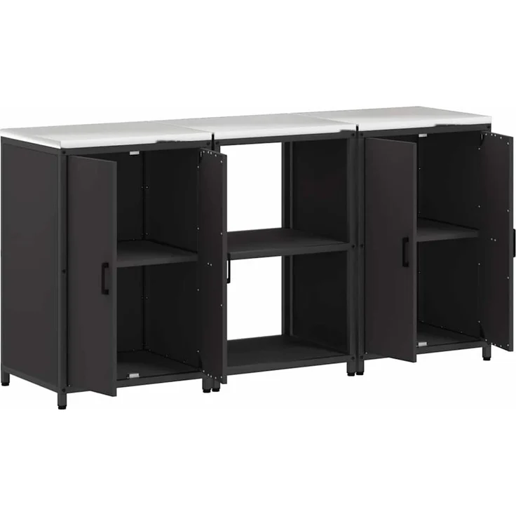 vidaXL Aufbewahrungsset für die Küche HATTEM 3 stk. Schwarz 3392694 – Bild 8