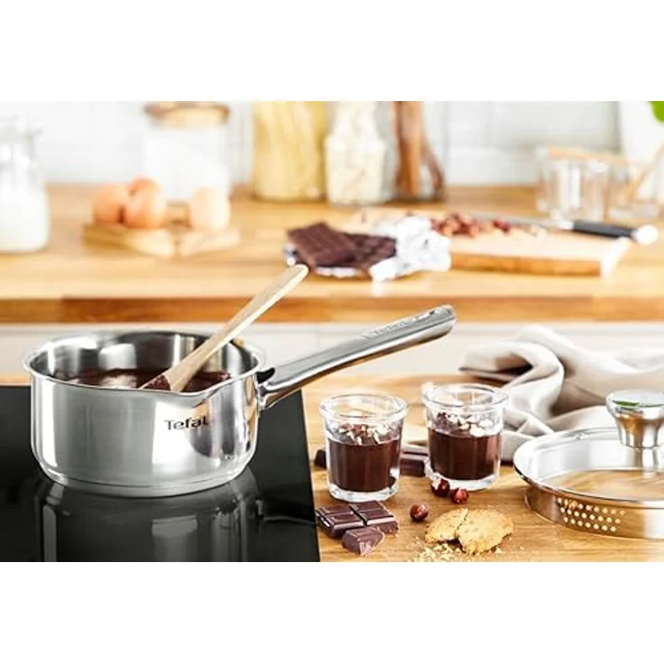 TEFAL DUETTO Stielkasserolle 16cm | A70522 | Edelstahl-Kochgeschirr | mit Siebdeckel und Ausgießhilfe | Messskalen | Induktionsgeeignet | umweltfreundlich – Bild 3