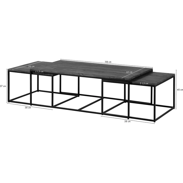 Couchtisch Sheesham 118x62x40 natur unbehandelt LICHTENBERG #110 – Bild 8