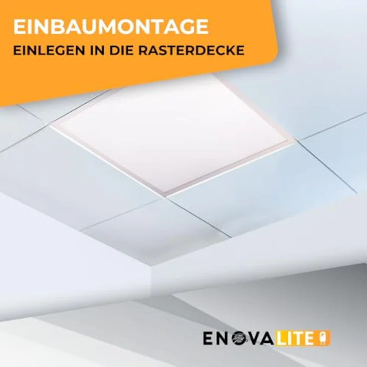 ENOVALITE LED Panel 4er Pack LED Panel, 62x62 cm, 36 W, 3600 lm, 6000 K, LED fest integriert, Tageslichtweiß, kaltweiß – Bild 7