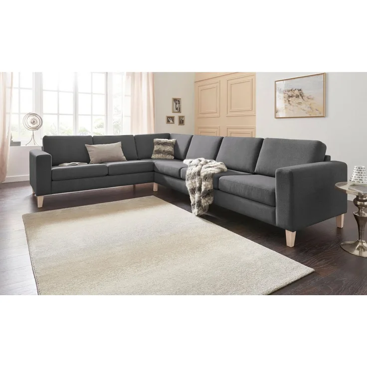 ATLANTIC home collection Ecksofa Terra L-Form, mit Wellenunterfederung, langer Schenkel links oder rechts montierbar
