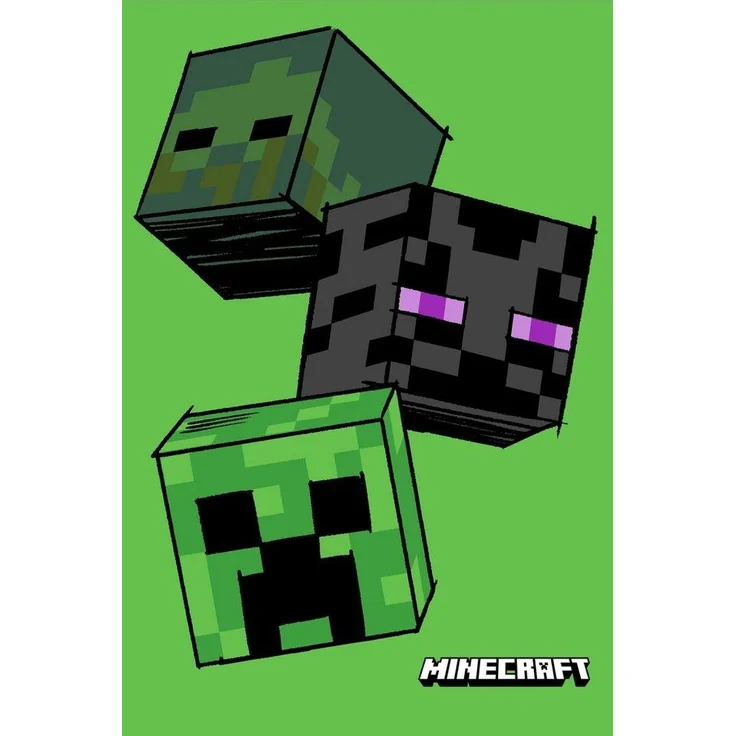 Kinderdecke Minecraft Gamer Decke, Polyester, 100x150 cm Creeper Design, Minecraft – Bild 3