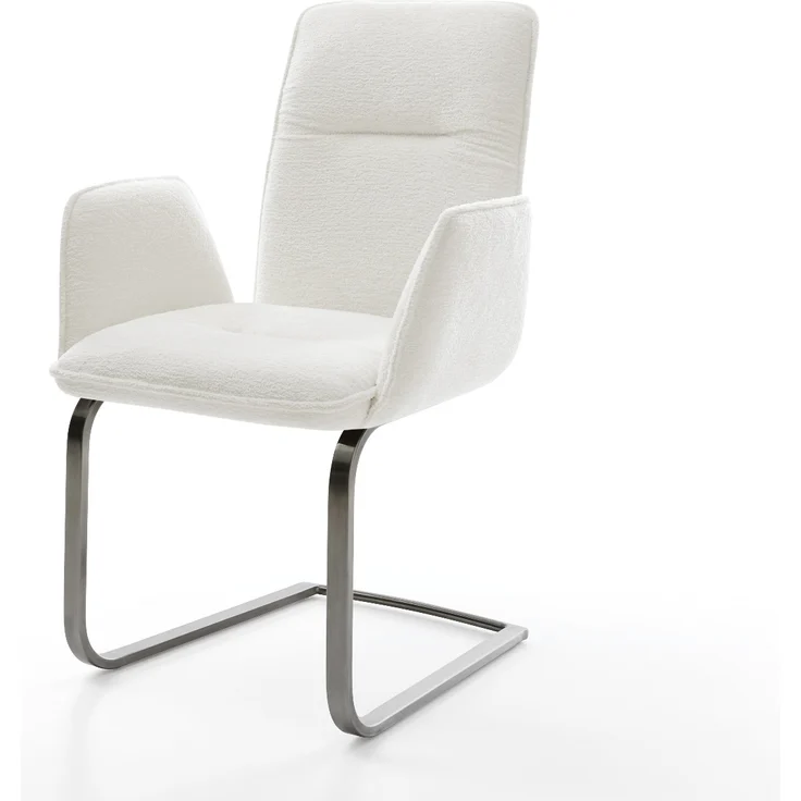 Freischwinger Vinja-Flex Bouclé Soft Beige Freischwinger flach Graphit – Bild 1