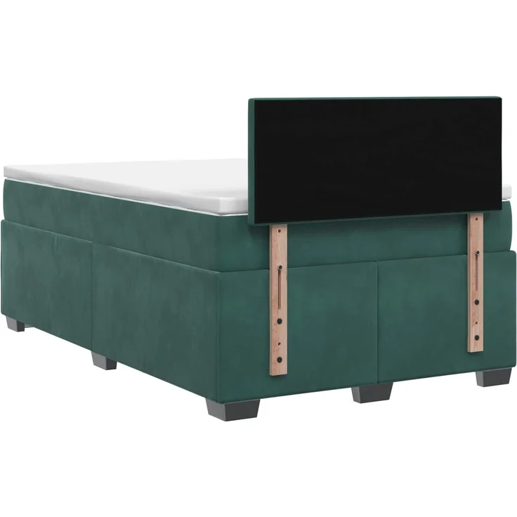 vidaXL Boxspringbett mit Matratze Dunkelgrün 120 x 190 cm Samt 3450677 – Bild 8