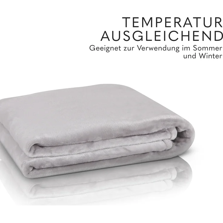 Kuscheldecke Cashmere Touch 200x220cm ( Silber ) Flauschige Wohndecke für Sofa, Couch und Bett, Tagesdecke OEKO-TEX - Sofaüberwurf – Bild 6