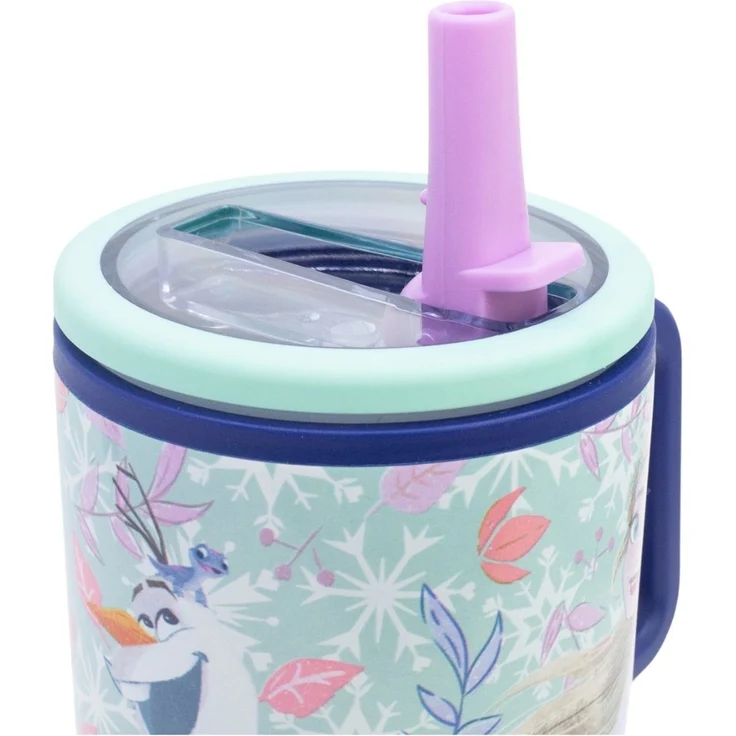 Disney Frozen Thermobecher 640 ml Edelstahl doppelwandiger Trinkbecher mit Trinkhalm – Bild 4
