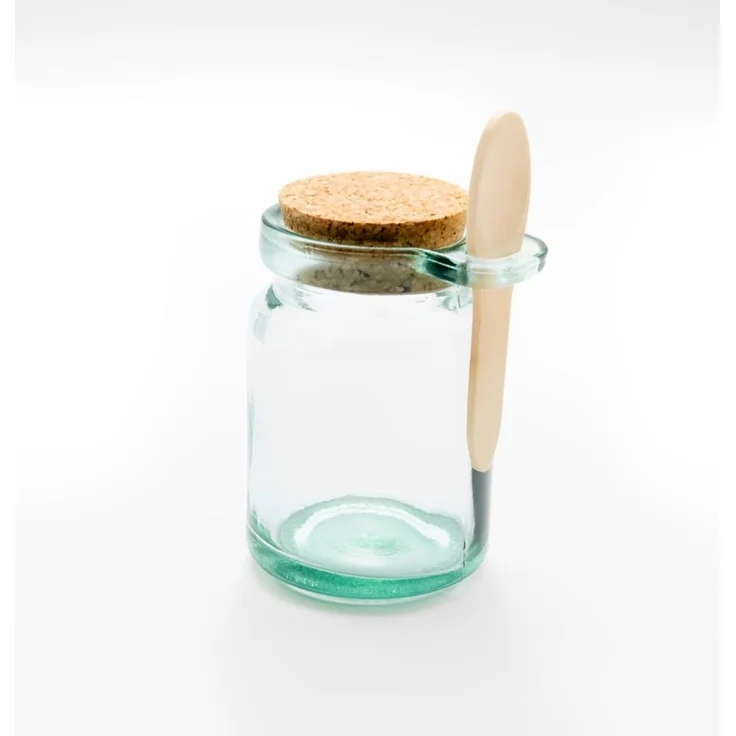 Ecogreen Vorratsglas 250ml mit Korkverschluss und Holzlöffel – Bild 1