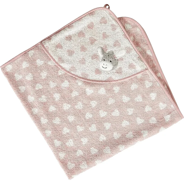 Sterntaler Kapuzen Badetuch 100x100 cm Esel Emmi Girl Herzen flora rose