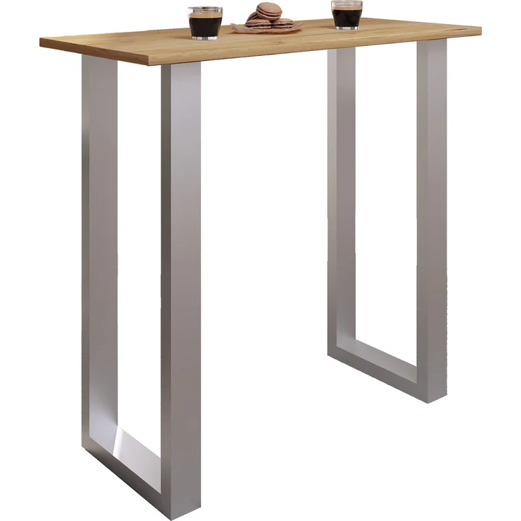 VCM Bartisch Xona 920122 Silber / Honig-Eiche H. 102 x B. 110 x T. 50 cm – Bild 1