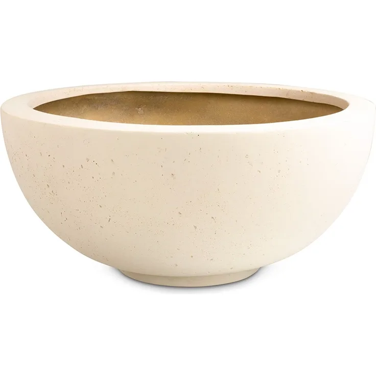 Polystone Ego Plus runde Pflanzschale Ø 50 cm, Höhe 22 cm crème