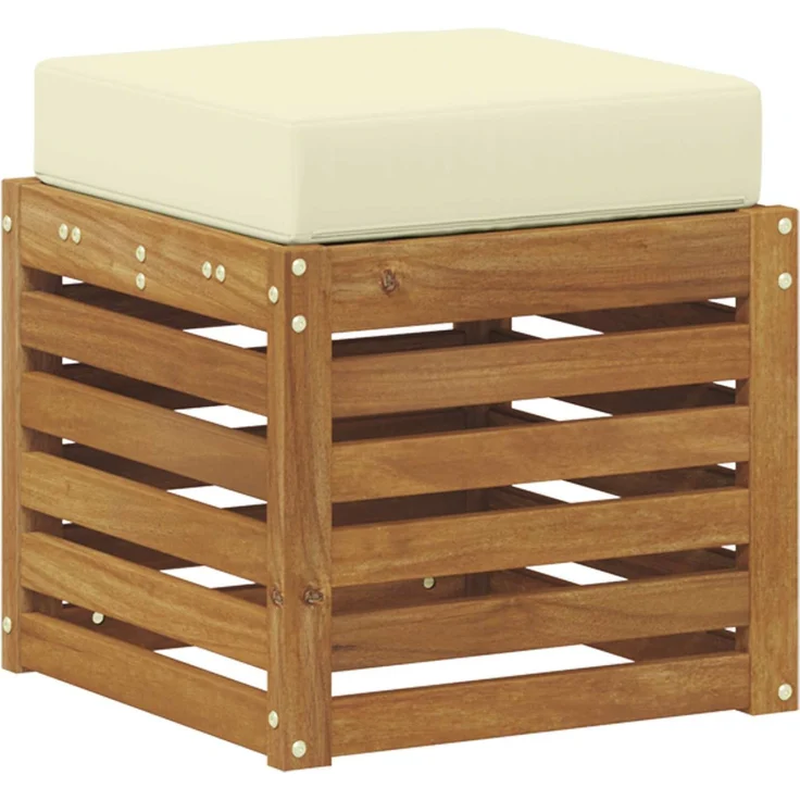 vidaXL Outdoor Hocker Bank Massivholz Akazie Natur 900676 – Bild 5