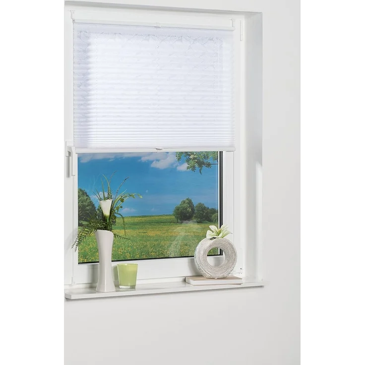 K-home Klemmfix-Plissee , Ausbrenner Stoff, weiß, 70x210 cm (B x L) – Bild 2