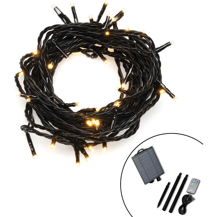 Konstsmide LED Solar Lichterkette 200 bernsteinfarbene Dioden – Bild 5