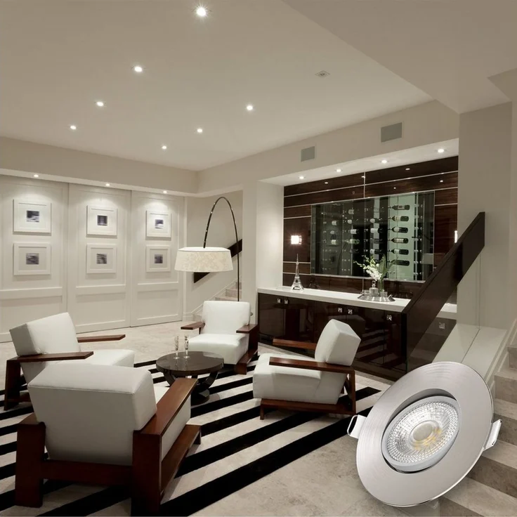 B.K.Licht LED Einbaustrahler SET Einbauleuchten 90mm dimmbar 230V ultra-flach schwenkbar, Ohne Dimmfunktion, LED fest integriert, 3000K - Warmweiß, 6x dimmbare Einbauspots Decke schwenkbar Wohnzimmer Büro - BKL1285 – Bild 3