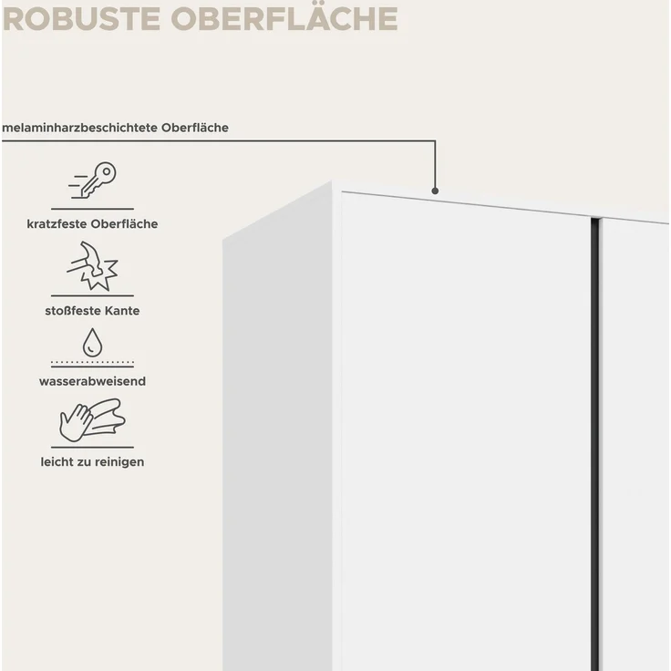 Falun Kleiderschrank 4-türig in weiß – Bild 7
