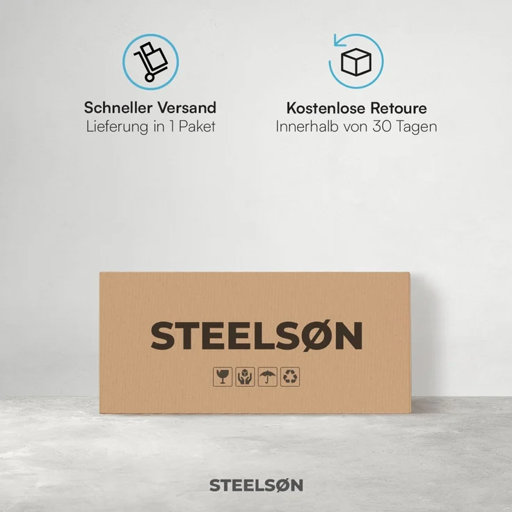 STEELSØN 'Mystra' Getränkekistenregal, Metall, schwarz, 75x50x33 cm, Getränkeregal für 2 Kisten – Bild 8