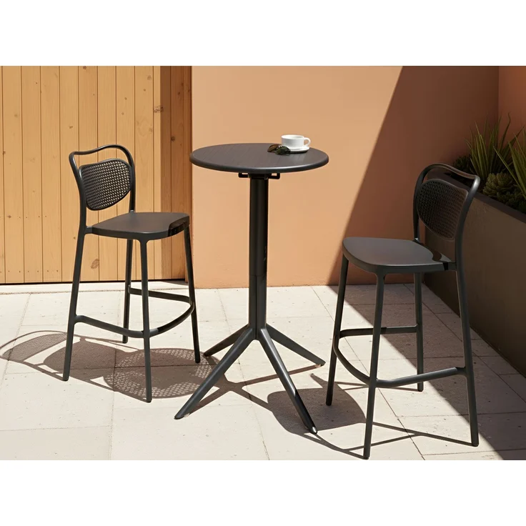 Garten Bartisch LEGRENA 60 cm 60 cm Schwarz – Bild 3