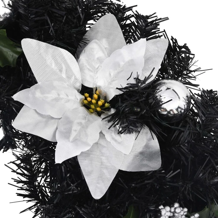vidaXL Weihnachts-Türbogen mit LED-Lichtern Schwarz 90 cm PVC 320981 – Bild 6