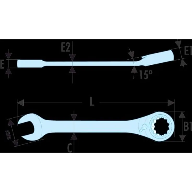 Facom Knarren-Ring-Maulschluessel 7/16