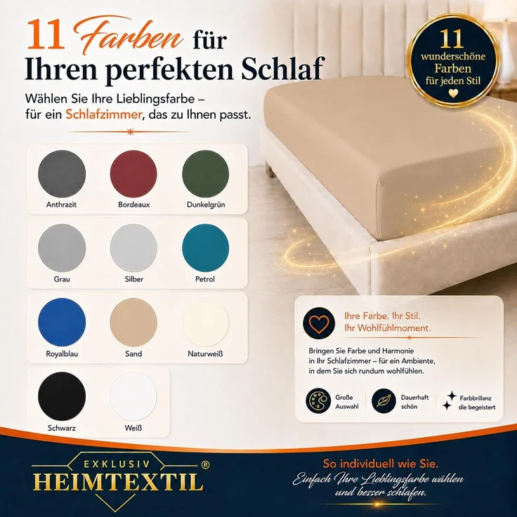 Jersey Spannbettlaken Deluxe 60 x 120 - 70 x 140 cm Sand – Bild 9