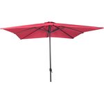 Alu Sonnenschirm 3x3 m UV30+ quadratisch Kurbelschirm Gartenschirm Balkon burgundrot