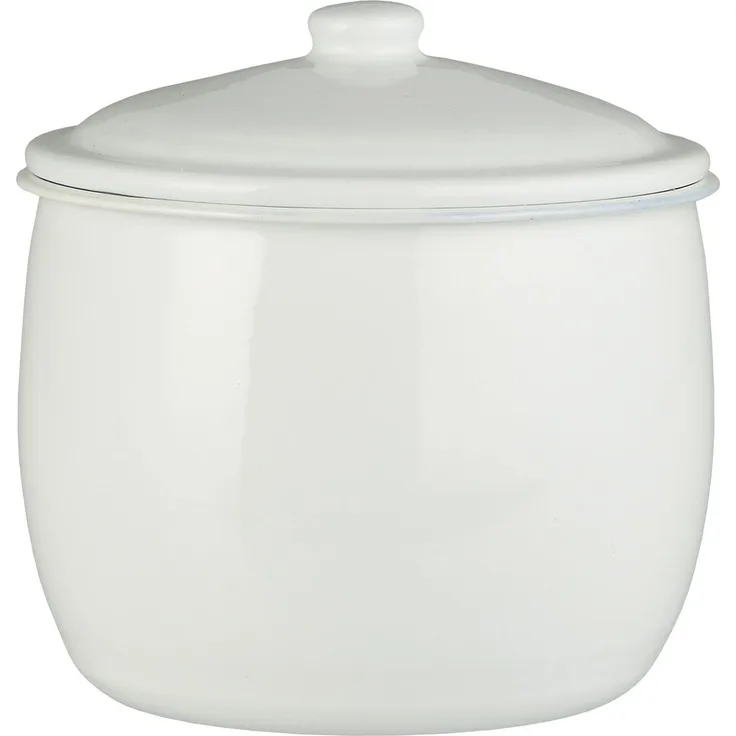 Ib Laursen - Krug Dose mit Deckel Vorratsdose 2 L Emaille Weiß 0468-11