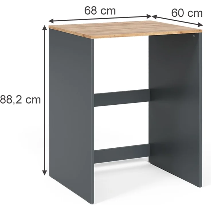 Waschmaschinenschrank Viktor Anthrazit/Goldkraft Eiche 68 x 88.2 cm Vicco – Bild 2