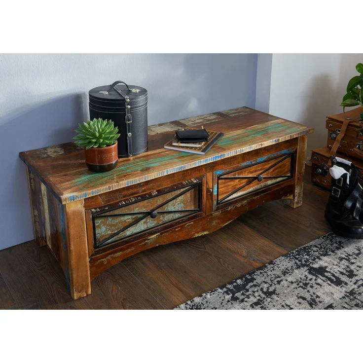 Garderobenbank Altholz 120x45x40 mehrfarbig lackiert NATURE OF SPIRIT #110 – Bild 2