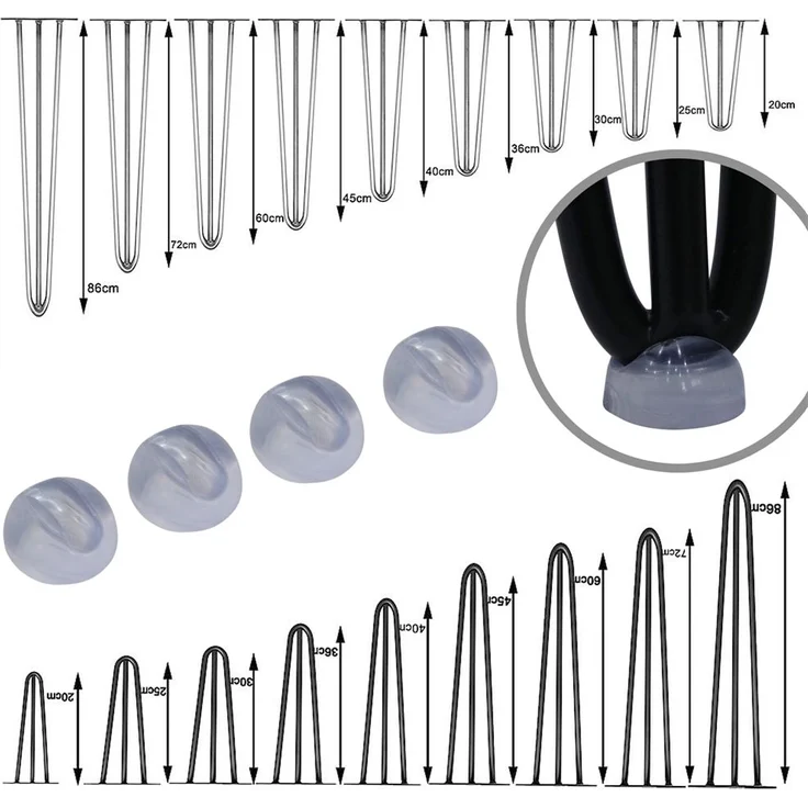 4x Fußbodenschoner für 12mm Hairpin Legs - Klar – Bild 3