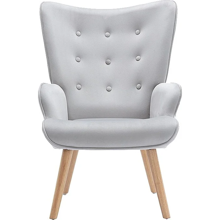 Vente-unique - VATELY - Sessel mit gerader Rückenlehne - Holz, Platte - Holz - Grau - 69 x 78 x 95.5 cm – Bild 3