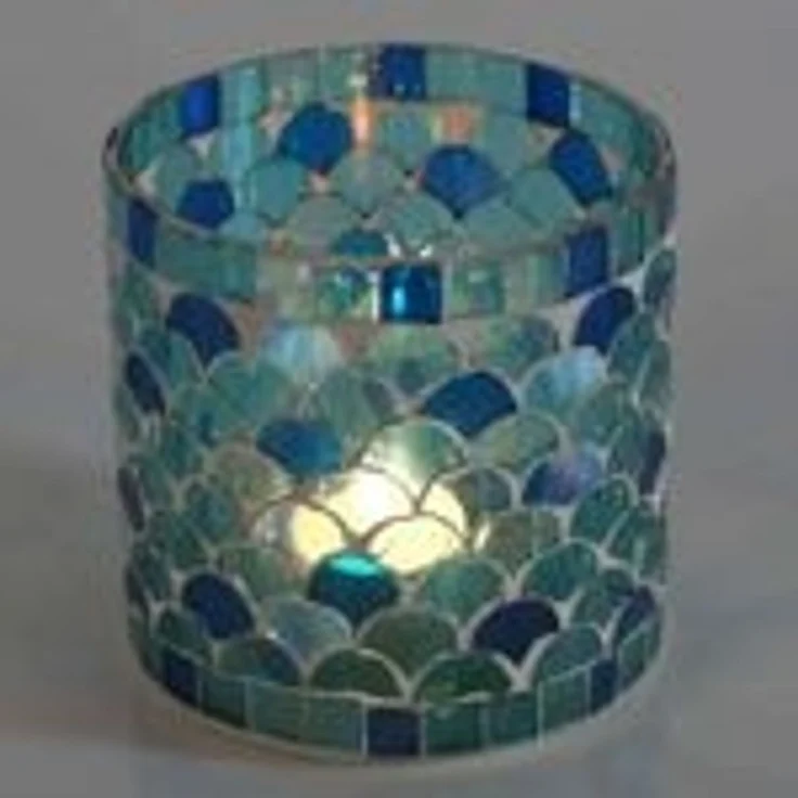 Orientalisches Mosaik Windlicht Athen Hellblau M – Bild 7