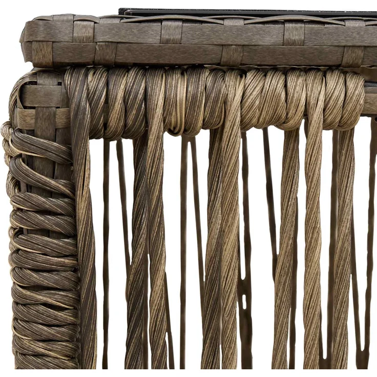 vidaXL Gartentisch Grau und Schwarz 55 x 55 x 37 cm PE Rattan und Glas 42035134 – Bild 5