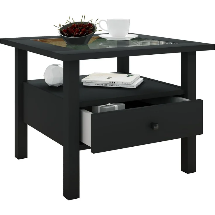 VCM Beistelltisch & Couchtisch Lingis 919158 Schwarz H. 42 x B. 54 x T. 54 cm – Bild 2