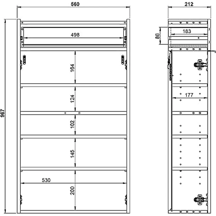 Lomadox Schuhschrank ABERDEEN-01 grün mit Eiche Nb, ideal für schmale Flure, 56/97/22 cm – Bild 2