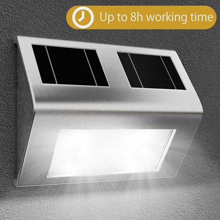 monzana LED Solarleuchte, Wandleuchte, Hängend Edelstahl Solarlampe für Draußen Wetterfest Wandleuchte Balkon – Bild 8