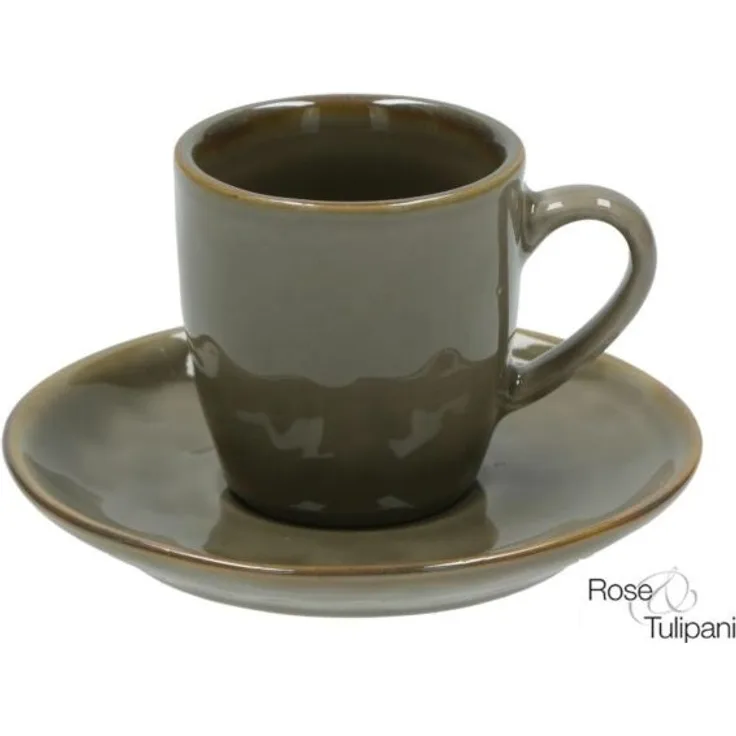 Espressotasse mit Untertasse Concerto Grigio Tortora